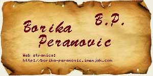 Borika Peranović vizit kartica